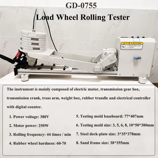 Slurry Mixture Load Wheel Rolling Tester Asphalt Testing Equipment