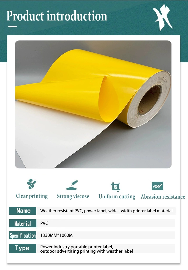 Outdoor Tolerance PVC Self-Adhesive Material Paper Printed Waterproof Label