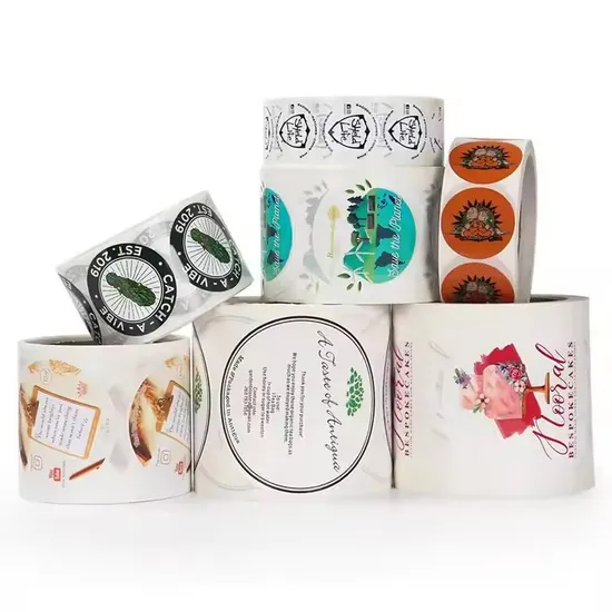 Manufacturer Custom OEM Label Stickers Glossy Surface Finish Adhesive Roll Label Waterproof Pet PP Material for Packaging 